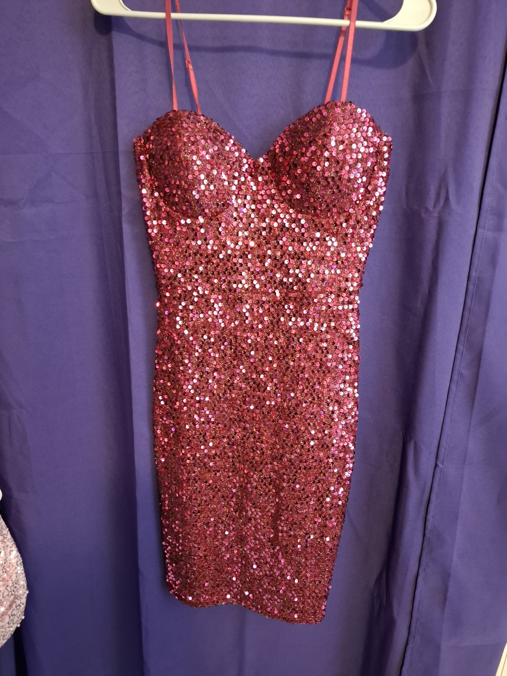 Charlotte Russe Hot Pink Sequin Bodycon Mini Dress